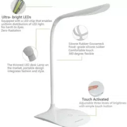 sacro IS_Rechargeable Led Desk Lamp Touch Control OnOff / Student Study Table Lamp image 5