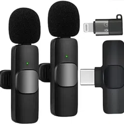4uonly K9 mic Wireless Microphone for Type C Mic (Black) Microphone hju9 Microphone image 2