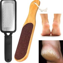 Pedicure Tools Foot Scrubber Combo For Dead Skin {1 Steel + 1 Dual Sided Wooden}-image-113