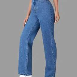 Women Boyfriend Mid Rise Light Blue Jeans-image-107
