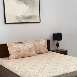 BOMBAY DYEING Epigram Yellow Floral Pure Cotton 120 TC Queen Bedsheet Set 2.24 m X 2.54 m-image-35