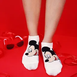 Balenzia x Disney Women Pack Of 3 Patterned Cotton Ankle Length Socks-image-54
