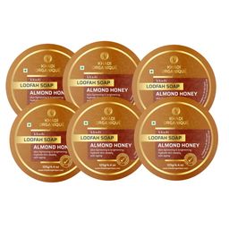 Khadi Organique Set of 6 Almond Honey Loofah Soap with Essential Oils - 125g Each-5