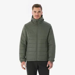 forclaz Men’s synthetic trekking padded jacket with hood MT100 -5°C - Green-picture-1