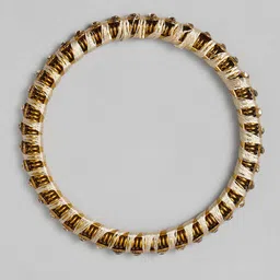 Peora Women Beige Set of 10 Silk Thread & Stone Studded Chuda Bangles image 5