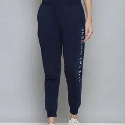 Alcis Women Navy Blue Slim Fit Solid Cropped Running Joggers-image-84