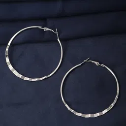 AccessHer Silver-Plated Circular Hoop Earrings-17