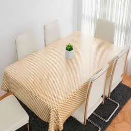 Kuber Industries Gold-Toned Anti-Skid 4-Seater Table Cover With Embroidered details-image-65