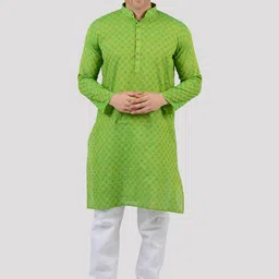 Maharaja Woven Design Regular Pure Cotton Kurta With Pyjamas-picture-17