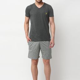 VIMAL JONNEY Men Grey Melange Cotton Night Suit-image-56