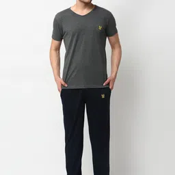 VIMAL JONNEY Men Grey & Navy Blue Night suit-image-17