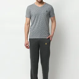 Vimal Jonney Men Grey Printed Cotton Blend Track Suit-image-9