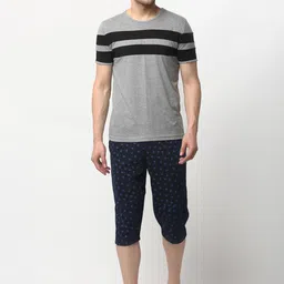 Vimal Jonney Men Grey & Black Striped Track Suits-image-66