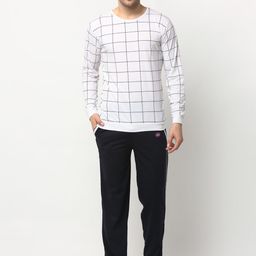 Vimal Jonney Men White & Black Checked Track Suits-image-118