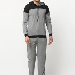 Vimal Jonney Men Black & Grey Solid Cotton Blend TrackSuit-image-84