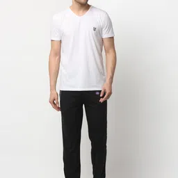 VIMAL JONNEY Men White & Black Solid Night suit-image-81