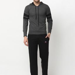 VIMAL JONNEY Men Grey & Black Night Suit-image-93