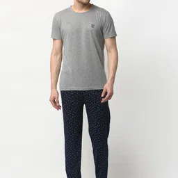 VIMAL JONNEY Men Grey & Blue Night suit-image-92