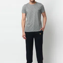 VIMAL JONNEY Men Navy & Grey Cotton Blend Track Suit-image-74