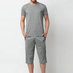 VIMAL JONNEY Men Grey Printed Night suit-image-22