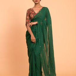Suta Green Embellished Sequinned Pure Cotton Saree-picture-18