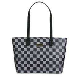 Bellissa Grey Checked PU Structured Tote Bag-44