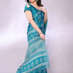 FABMORA Block Print Saree-image-0