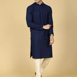 Sultan The King Of Kurta Ethnic Motifs Chikankari Cotton Kurta With Churidar-47