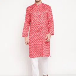 Stuffie Land Floral Printed Regular Pure Cotton Kurta with Pyjamas-picture-31