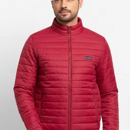 SPYKAR Men Red Striped Longline Puffer Jacket-picture-17