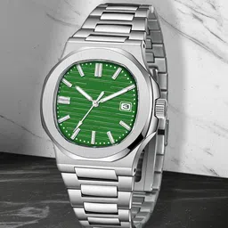 Shocknshop Unisex Stainless Steel Bracelet Style Straps Analogue Watch WCH85Green-34