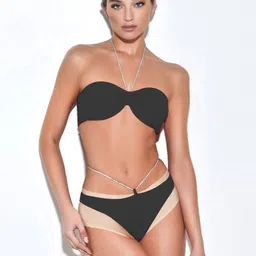 VAGHBHATT Crystal String Halter Neck Swim Bikini Set-image-97
