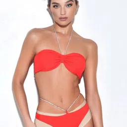 VAGHBHATTCrystal String Halter Neck Swim Bikini Set-image-78