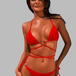 VAGHBHATT  Women Halter Neck Swim Bikini Set-12