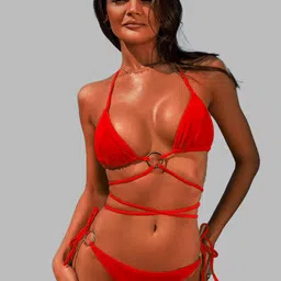 FIMBUL Women Halter Neck Swim Bikini Set-image-15
