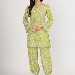 KALINI Ethnic Motifs Printed Kurta with Salwar-image-5
