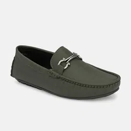 Big Fox Men Olive Green Printed Loafers-image-85