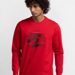 SPYKAR Men Red Printed Sweatshirt-picture-7