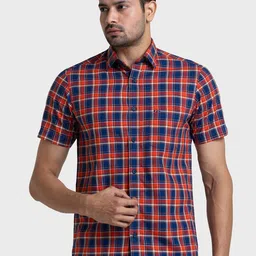 ColorPlus Tailored Fit Checked Pure Cotton Casual Shirt-image-91