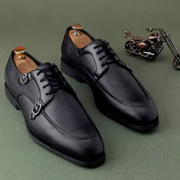 GRIFFIN Men Textured Formal Monk Shoes-picture-12
