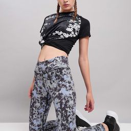Technosport Women High-Rise Printed Antimicrobial Dri-Fit Sports Tights with a Side Pocket-image-13