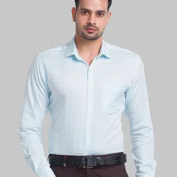 Park Avenue Men Green Checked Formal Shirt-image-43