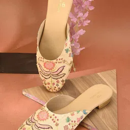 pelle albero Women Printed Embroidered Mules-image-58