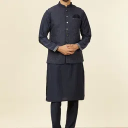 Manyavar Woven-Design Nehru Jacket-36