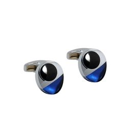 Alvaro Castagnino Blue & Black Oval Cufflink-image-78