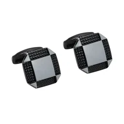 Alvaro Castagnino Black & Grey Geometric Cufflink-image-74