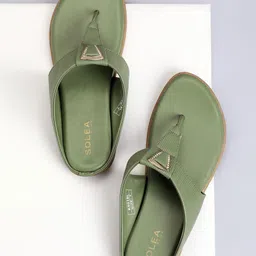 Paragon Striped Buckled Lightweight T-Strap Flats-picture-16