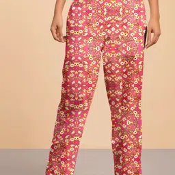 LYRA Women Printed Relax-Fit Mid-Rise Cotton Lounge Pants-picture-4