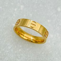 ZIVOM Gold-Plated Screw Design Band Finger Ring-image-44