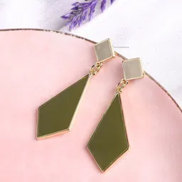 SOHI Gold-Plated geometric Drop Earrings image 1